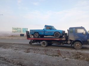 کفی خودرو جرثقیل در گیلان و ازاد راه رشت به قزوین